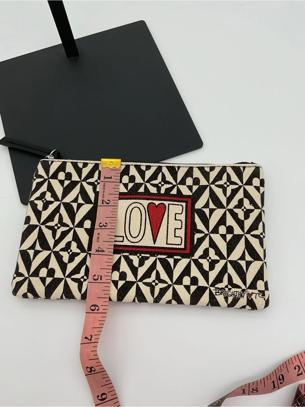 Brighton LOVE Black & Ivory Patterned Zip Pouch